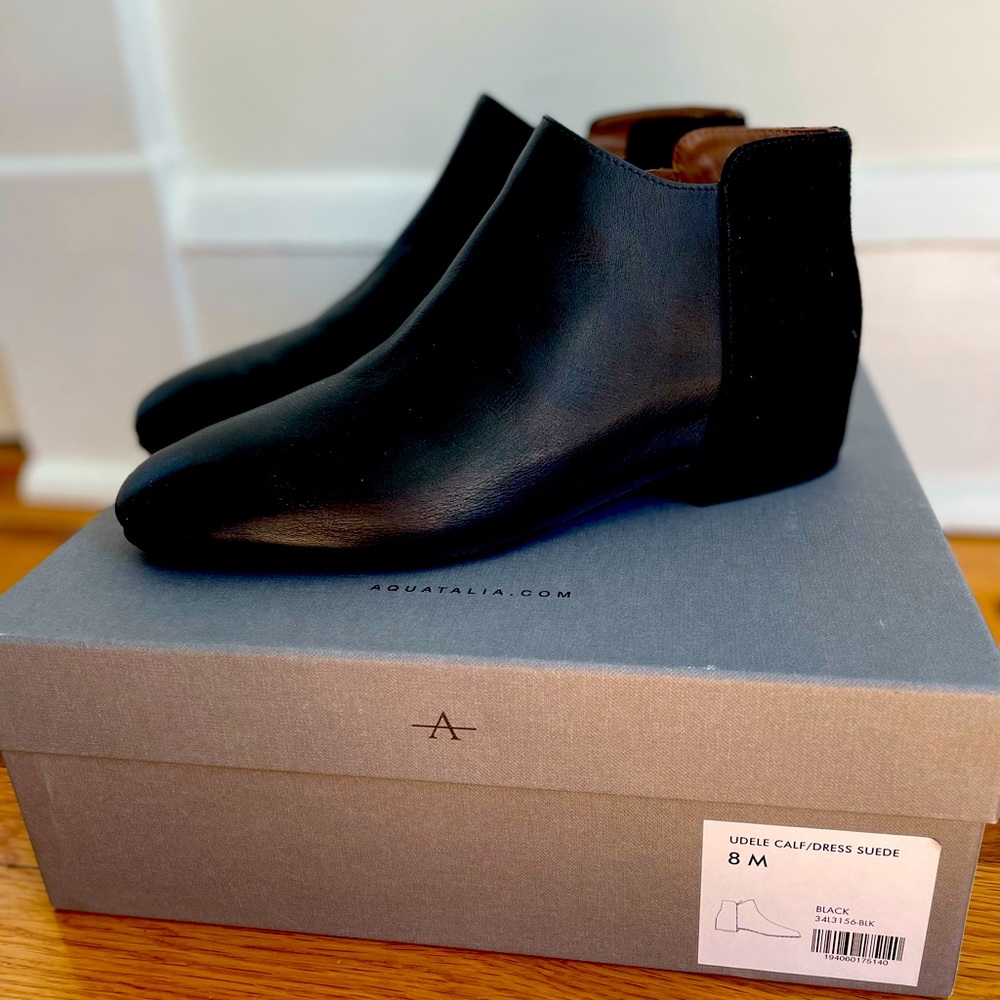 NIB Aquatalia udele calf/dress suede booties 8